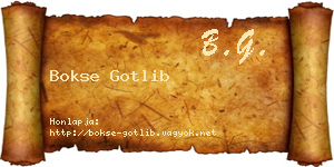 Bokse Gotlib névjegykártya